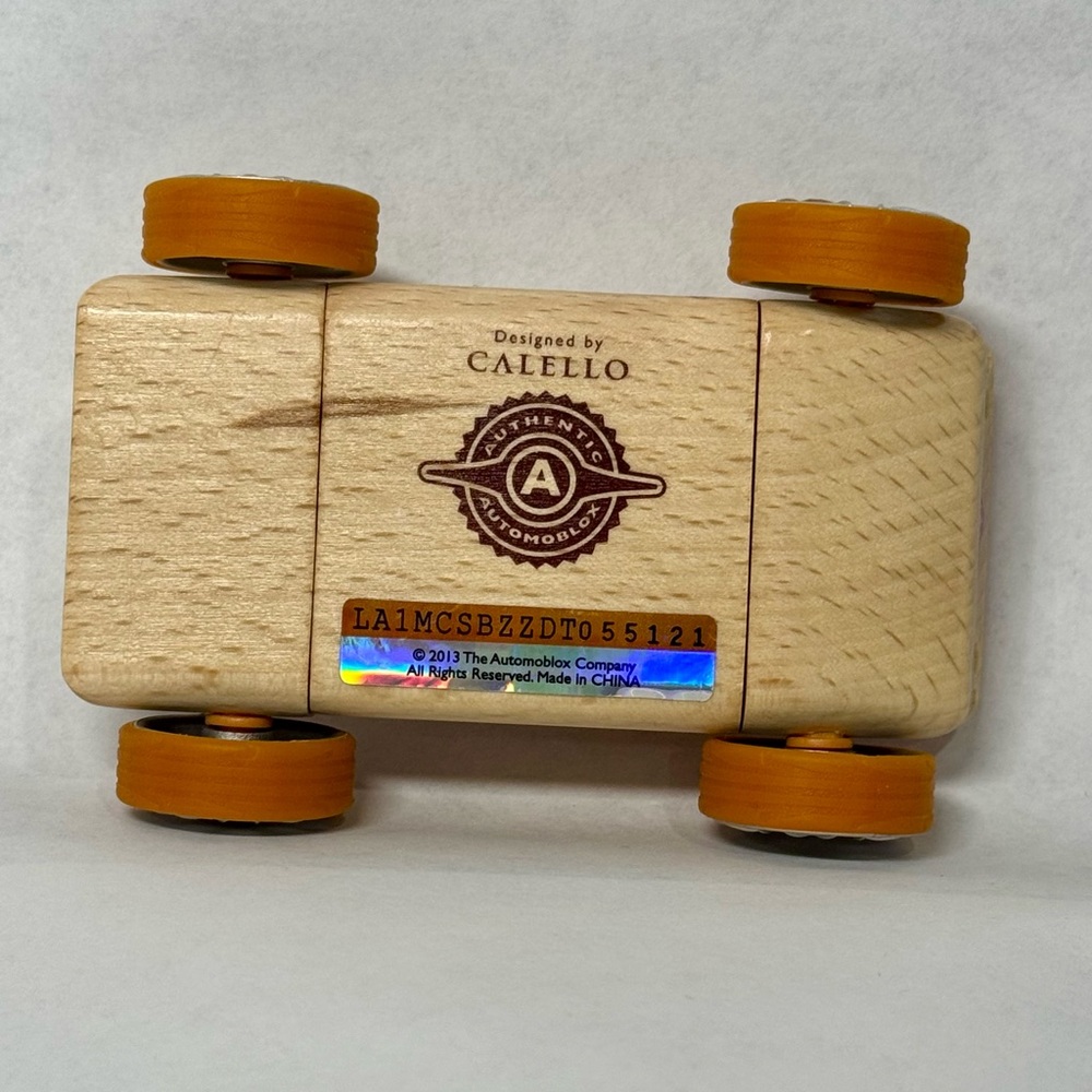 Calello Automoblox Wooden Toy Car 2010 Glittery Orange Heirloom Quality - Picture 6 of 8